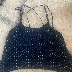 Blue cropped tank top